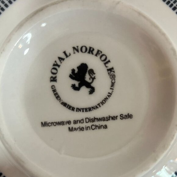 2 Royal Norfolk Bowls MCM Microwave Dishwasher Saf Black White Grid 6" Diameter - Picture 4 of 5